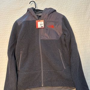 New small north face grey zip up hoodie